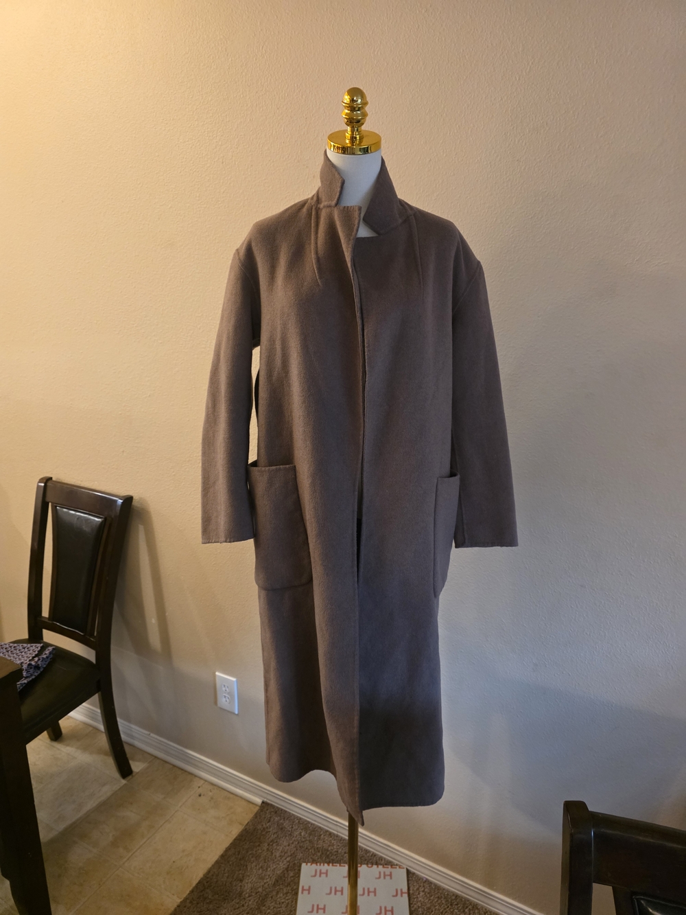 Zara Men's Taupe Long Trench Coat